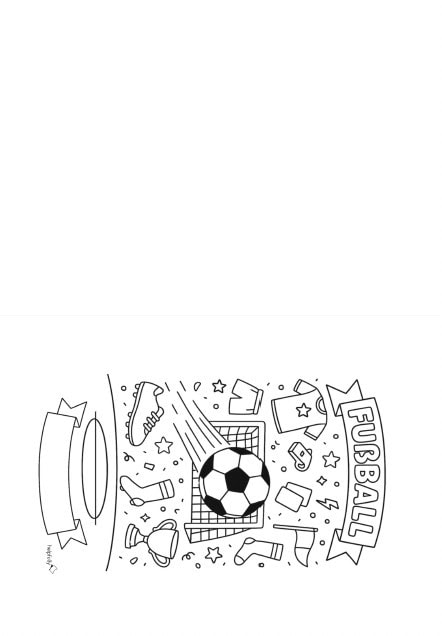 Fußball Mal- und Baselvorlage Tor zum Ausdrucken für Kinder