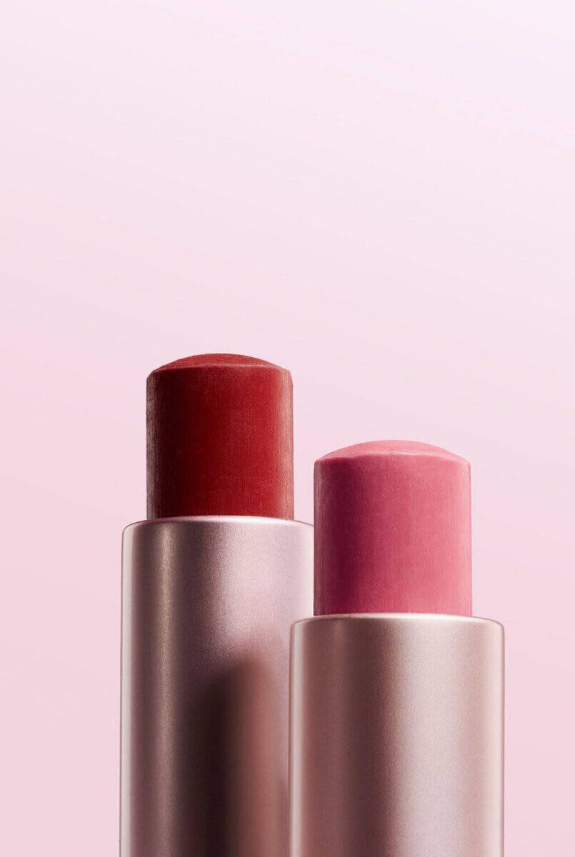 Wild tinted lip balm in Deep Red and Blush Pink