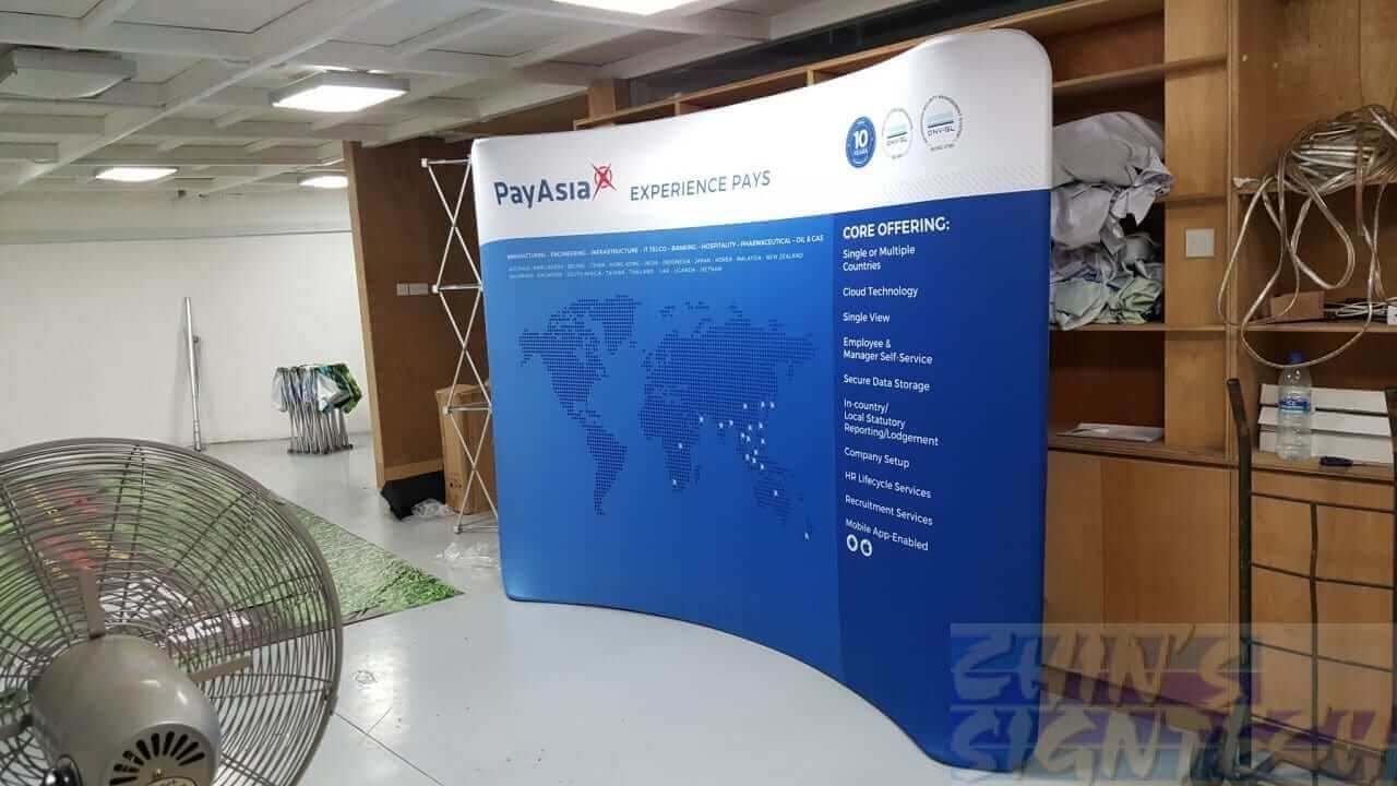 3 x 2.25m Tension fabric display Side view