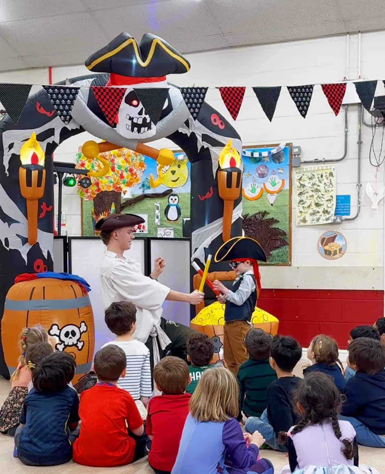 Pirate Party Magic Wands 2025 - Childrens Party Entertainers | Surrey Hampshire and Berkshire | Treasure Box Parties Pirate Party Entertainer Zak doing special magic show with the Birthday Boy!