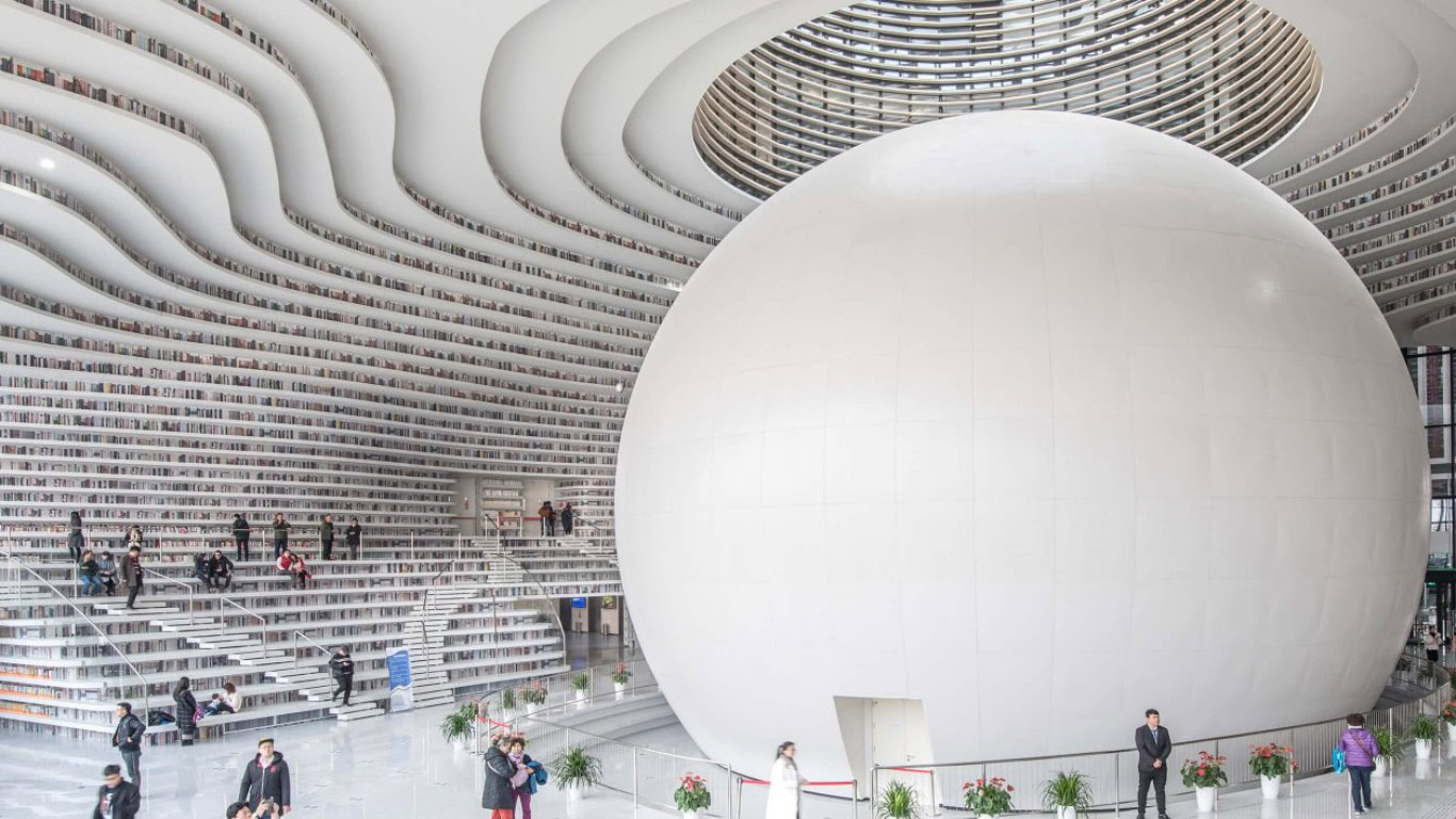 Tianjin Binhai Library: The Worldโs Coolest Home To 1.2 Million Books