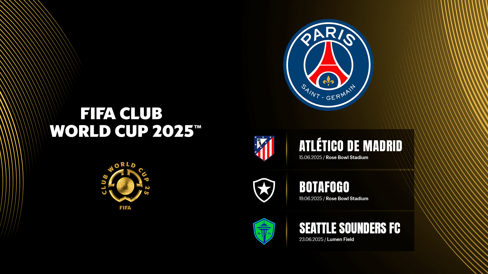 FIFA Club World Cup 2025 PSG opponent schedule with match dates and locations
