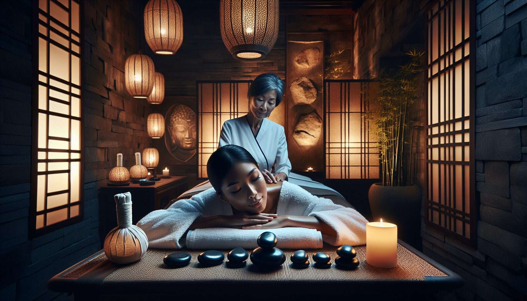 hot stone massage for ultimate relaxation at luxor spa salon
