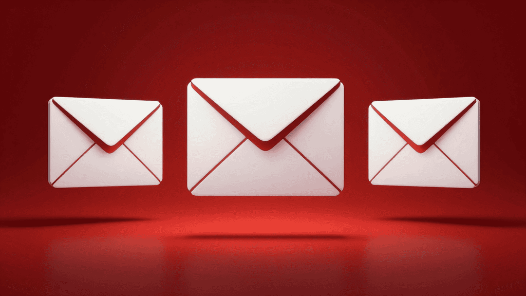 Three envelopes representing email marketing for side hustle success.