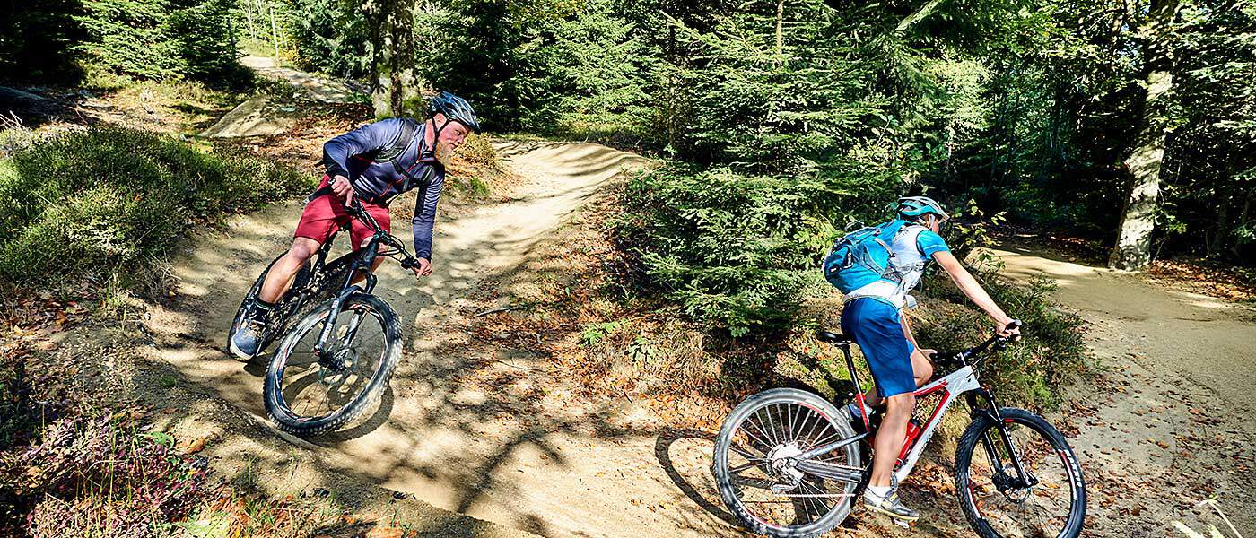 Downhill Fahrer auf dem Flow Trail am Geiskopf
