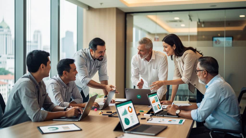 Marketing team building omni-channel growth strategy together