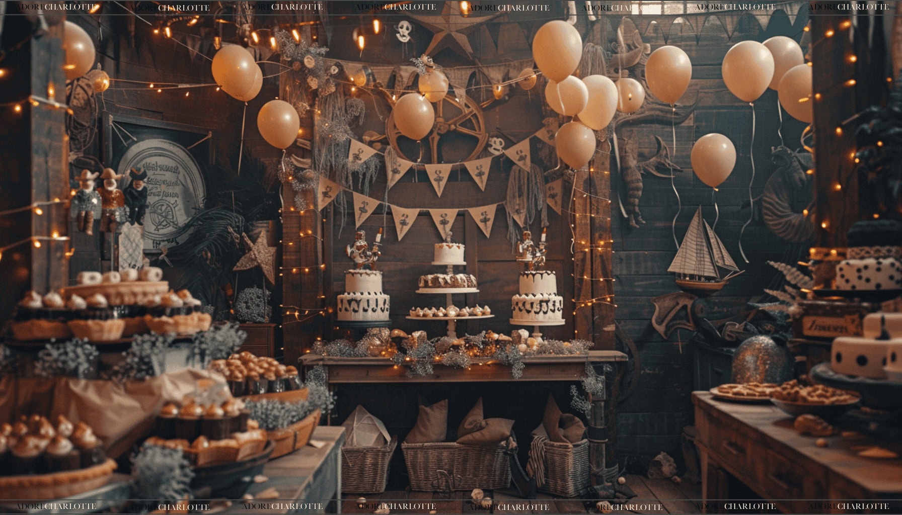 Pirate Adventure Boy First Birthday Theme Party Indoor Decorations