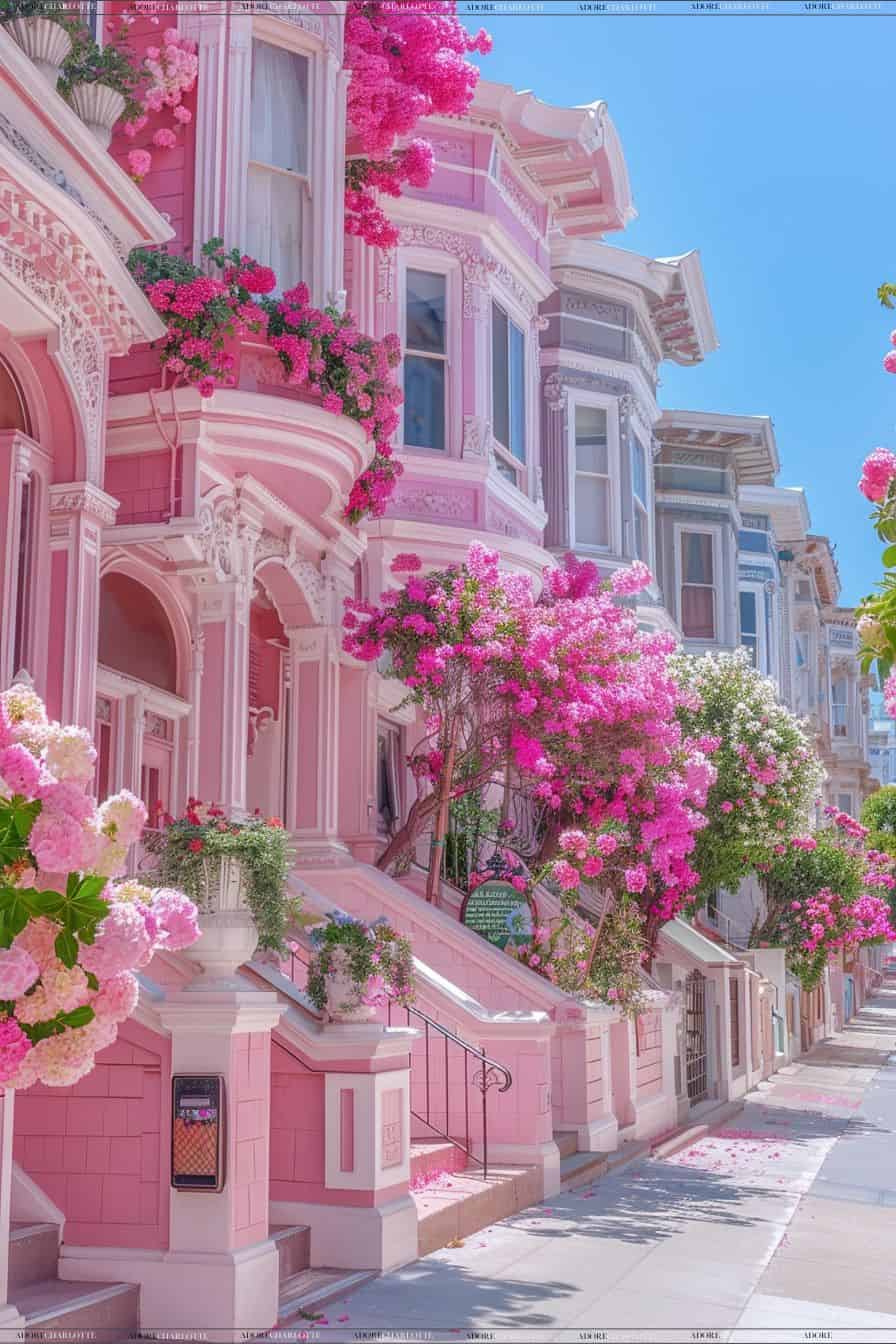 Aesthetic Stock Videos Image of a beautiful pink house.