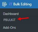 Select Woo Product sub-menu in iT Bulk Editing Menu