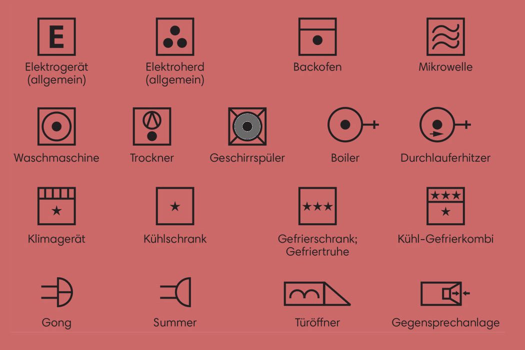 Symbole Installationsplan