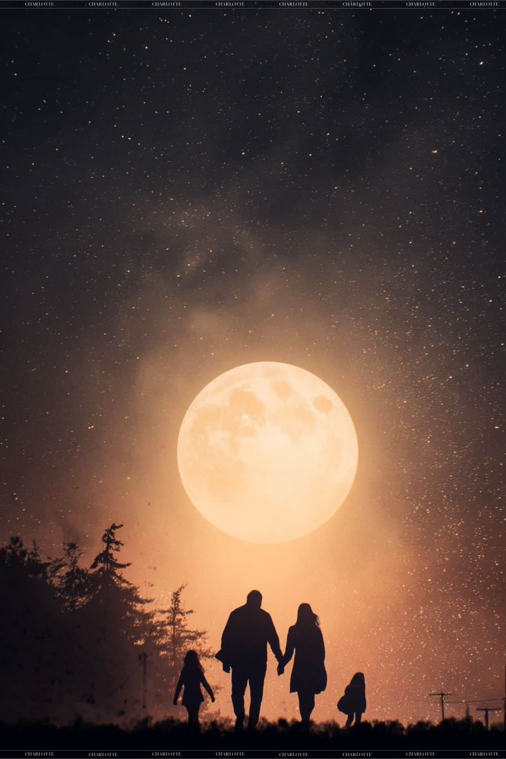 family full moon walk.