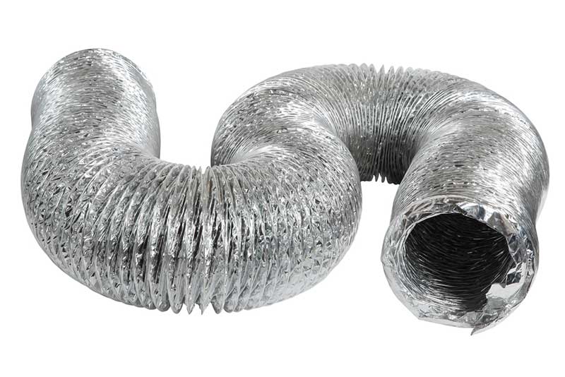 Expandable pipe that attaches to the back of the dryer and runs to the outside.