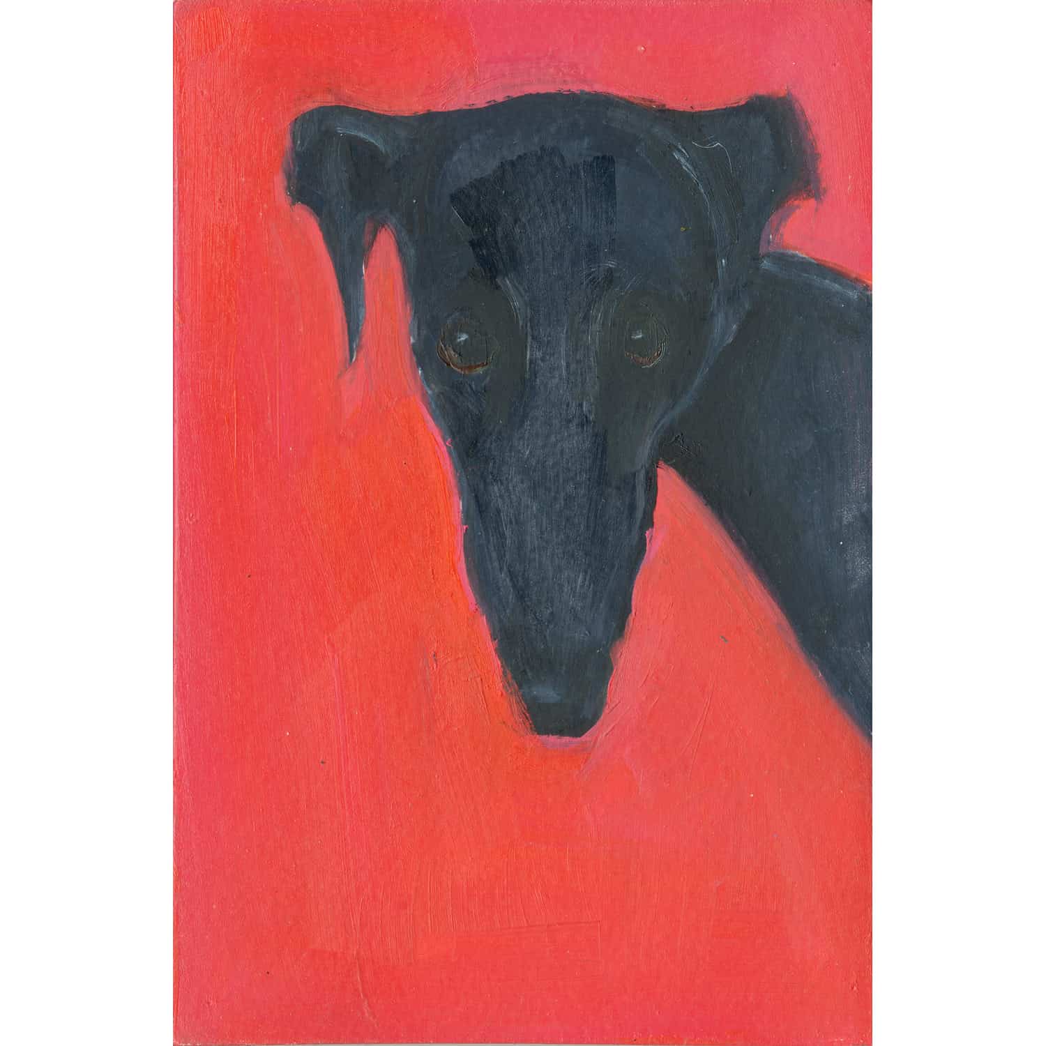 4733C Black Dog on Red – Sally Muir