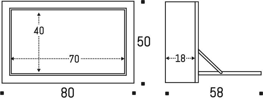 Fläpps Box Sekretär-in 80x50x20 | Klappbarer Wandschreibtisch mit viel Stauraum