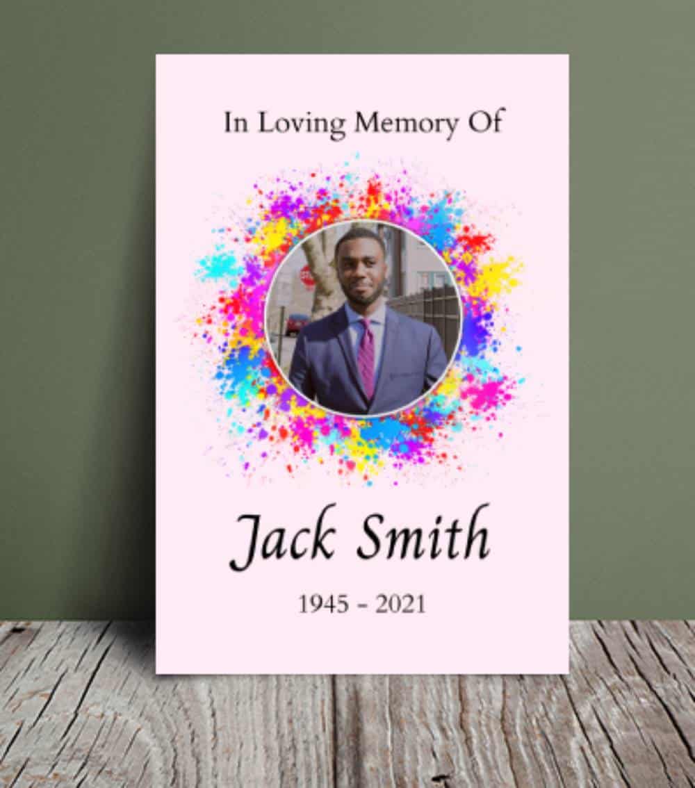Funeral order of service with colourful photo frame (003) Funeral order of service with colourful photo frame (003) - Free Funeral Order of Service Template