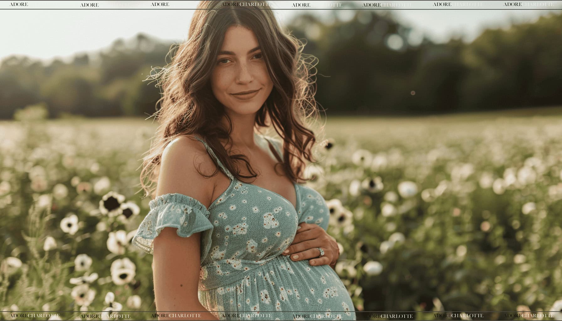 Middle Names for Luna pretty pregnant woman in a green dress.