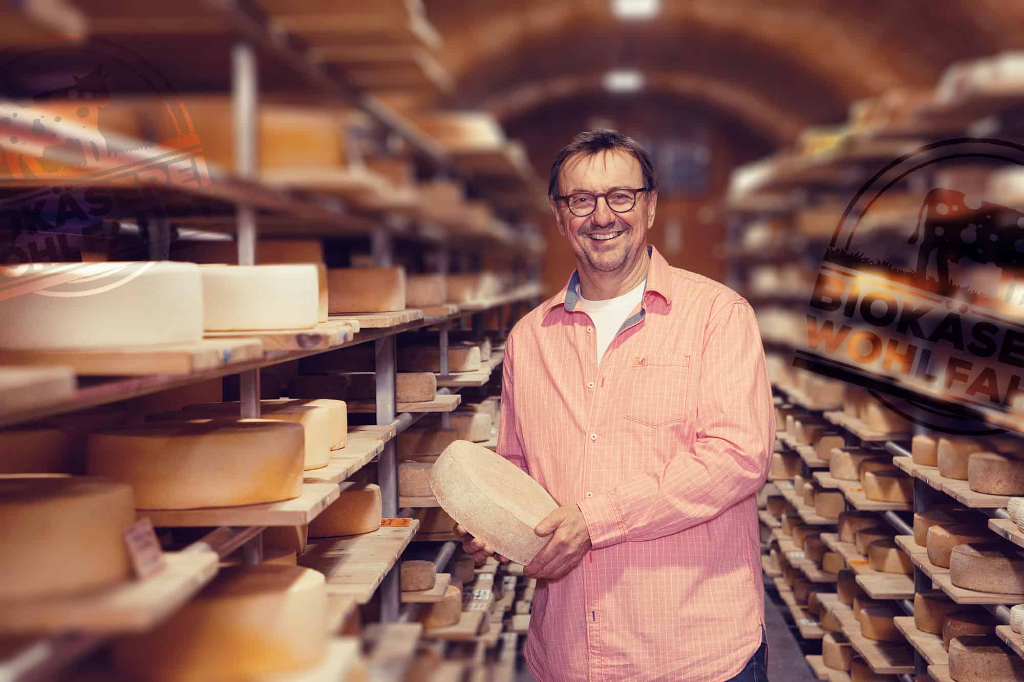 Käse Reife-Lager der Biokäserei Wohlfahrt