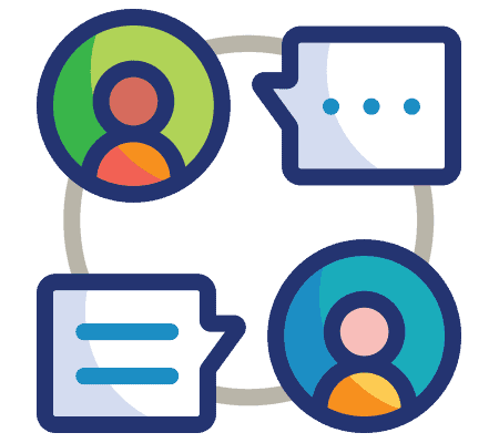 Conversation icon illustrating dialogue or customer support interaction