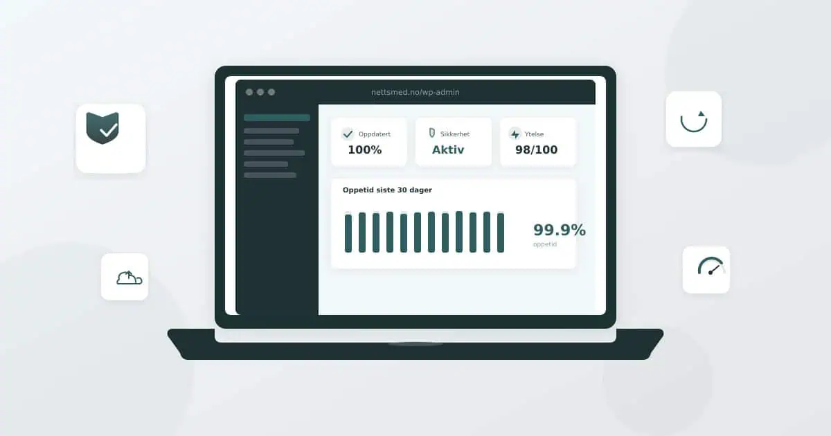 WordPress vedlikehold: Hva en driftsavtale faktisk gir deg i 2026 1 WordPress vedlikehold omfatter oppdateringer, sikkerhet, backup og ytelsesovervåking i én profesjonell driftsavtale