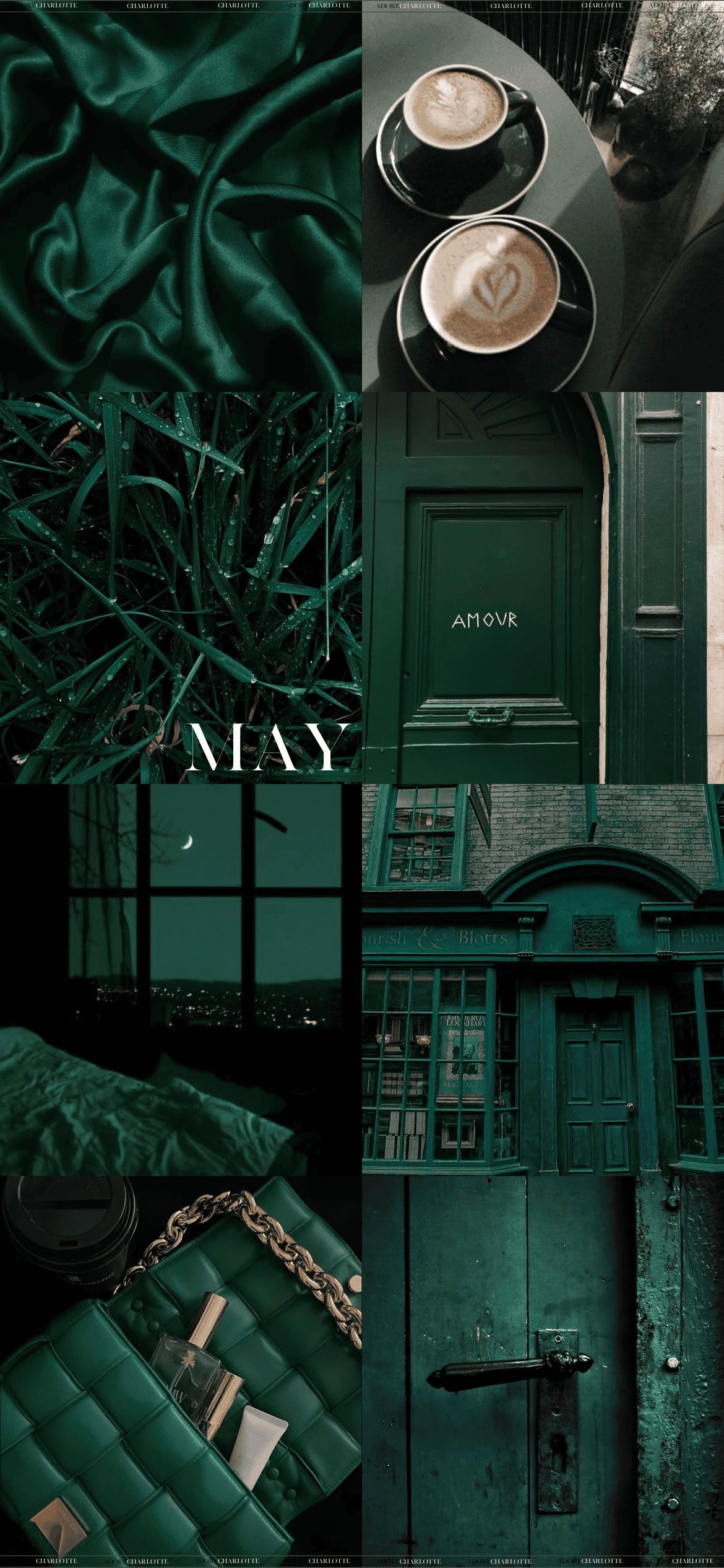 Aesthetic Deep Green ApMay 2024 Phone Wallpaper
