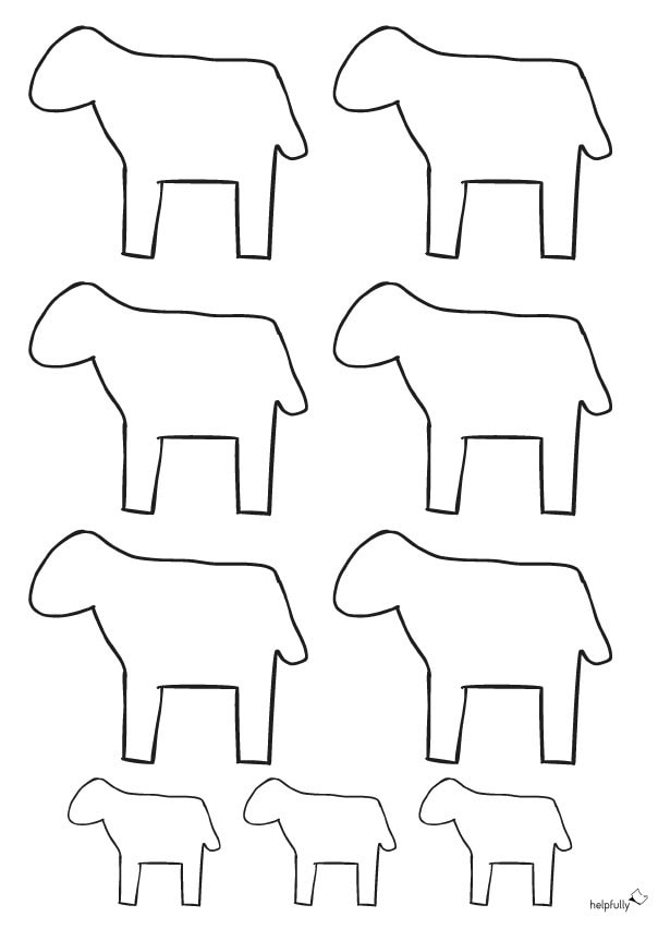 Schaf Schablone zum Ausdrucken und Basteln