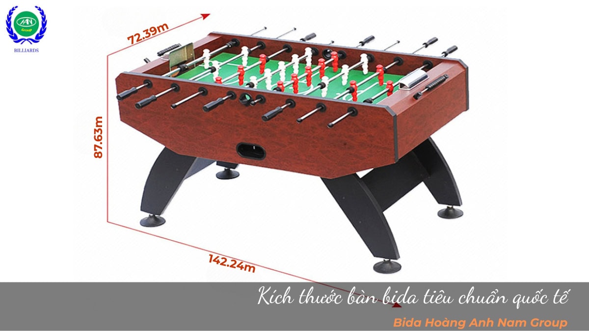 Kích thước bàn bida tiêu chuẩn quốc tế