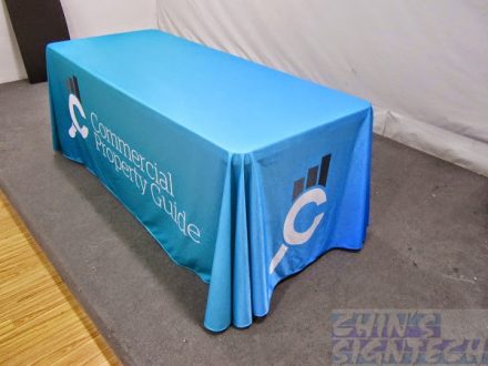 Custom Table cloth printed cyan