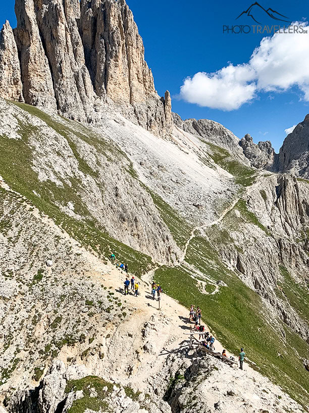 Der Blick zurück auf den Vajolonpass