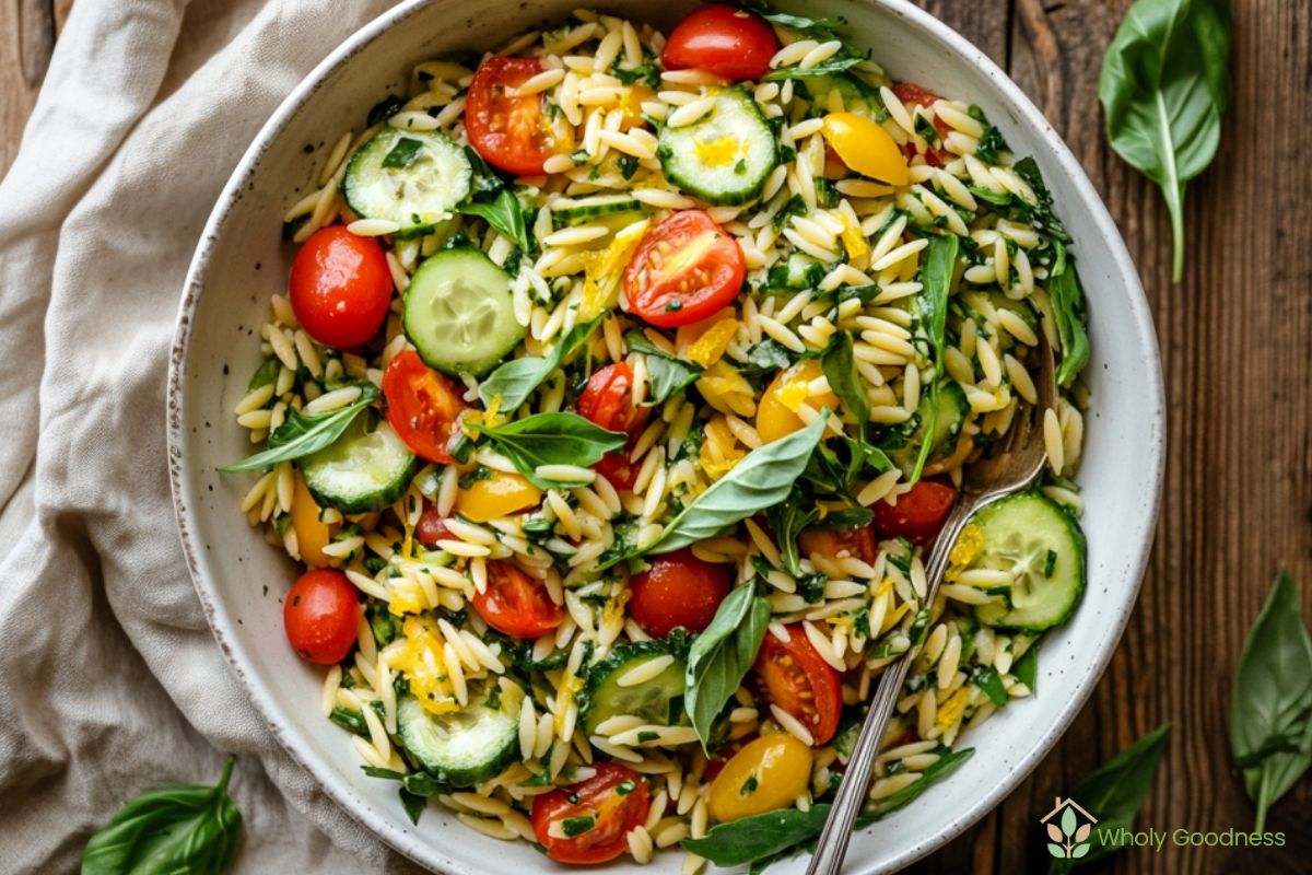 Orzo Pasta Salad With Lemon Basil Dressing Recipe
