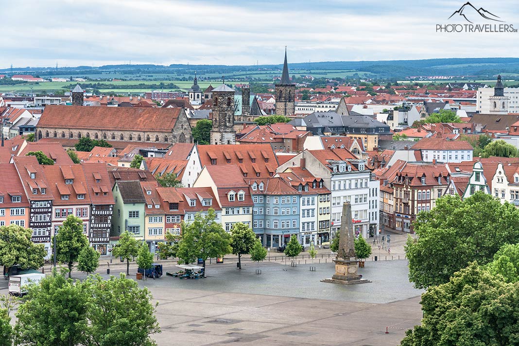 Der Blick am Morgen von der Zitadelle über Erfurt