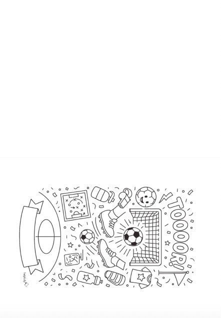 Mal- und Baselvorlage mit Fußball Motiven zum Ausdrucken für Kinder