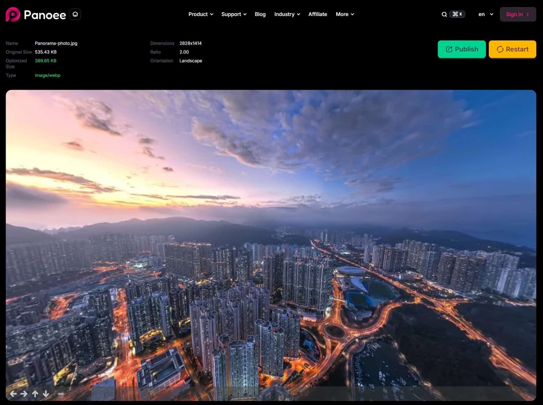 The Ultimate Guide to Viewing 360 Panoramas Online (No App Required) 3 Step 2 - A user interacting with the uploaded panorama, rotating the view and zooming in on details.
