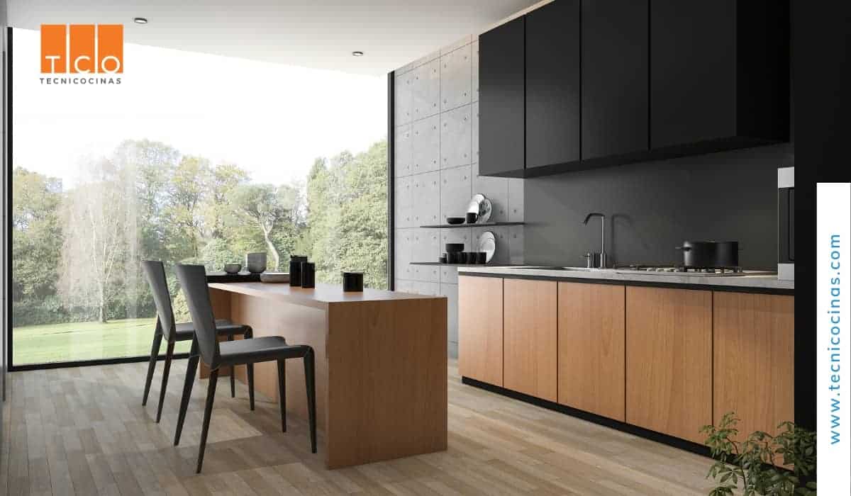 Imágenes de modelos de cocinas con mesón auxiliar integrado