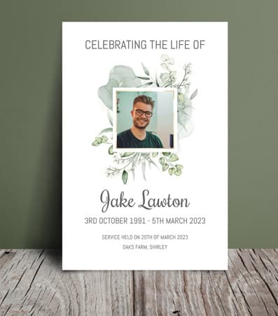 Soothing colour funeral order of service 047 Soothing colour funeral order of service 047 - Free Funeral Order of Service Template