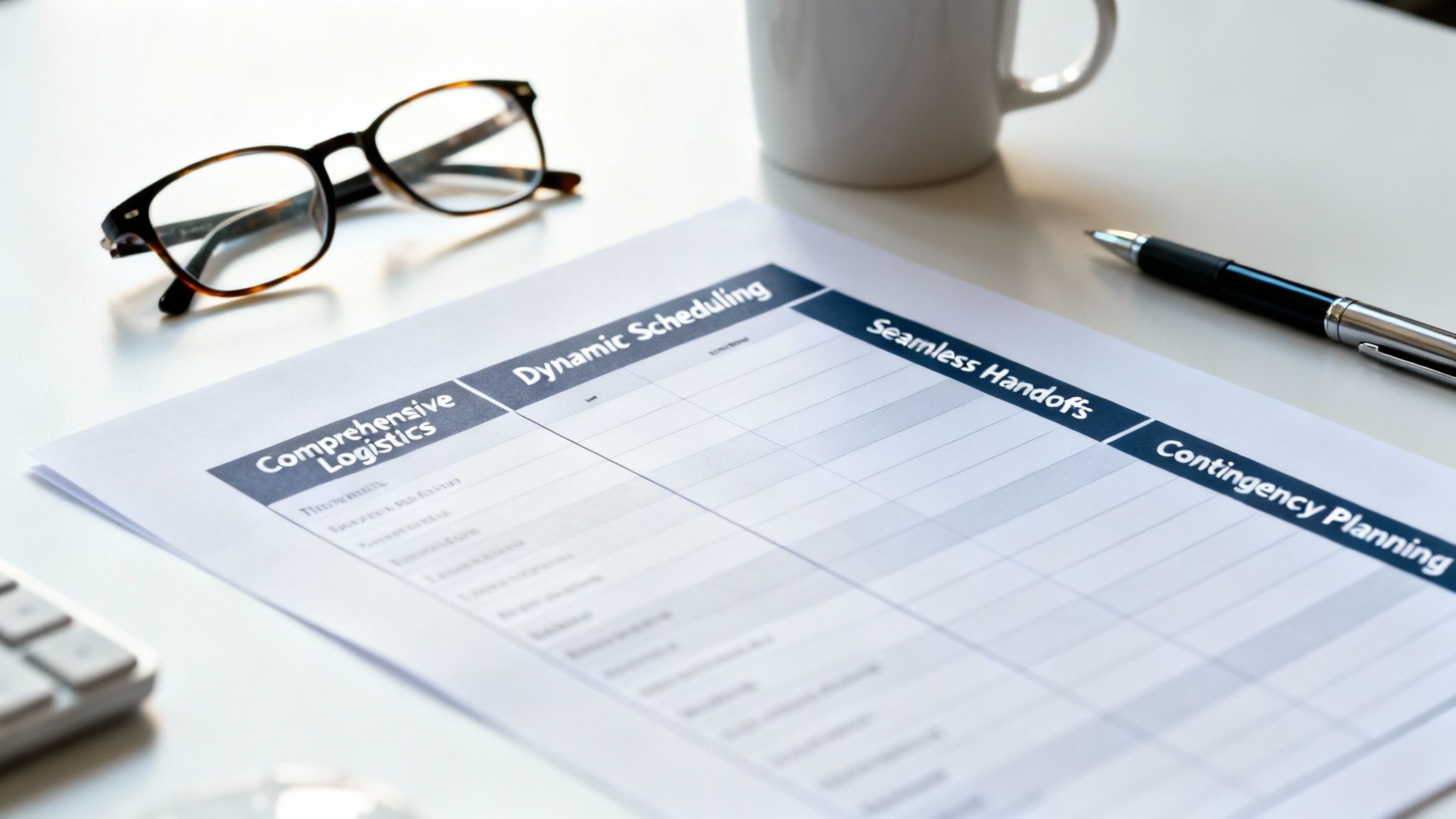 Business Travel Itinerary Template: 3 Steps to Finally Fix Your Trip 2 Business travel itinerary template featuring sections for comprehensive logistics, dynamic scheduling, seamless handoffs, and contingency planning.