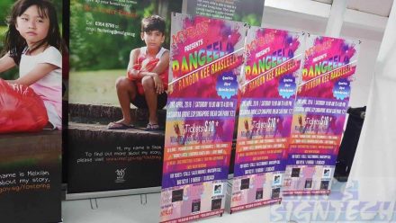 1.6 x .0.6m X stands with colour graphics printing