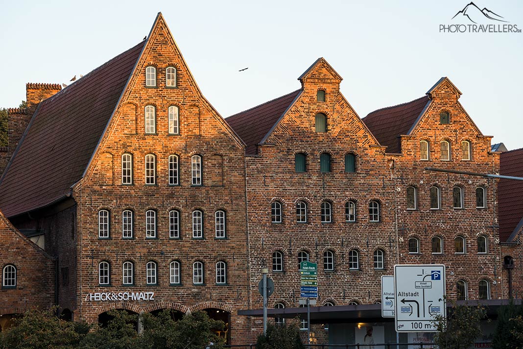 Die Salzspeicher in Lübeck im Abendlicht