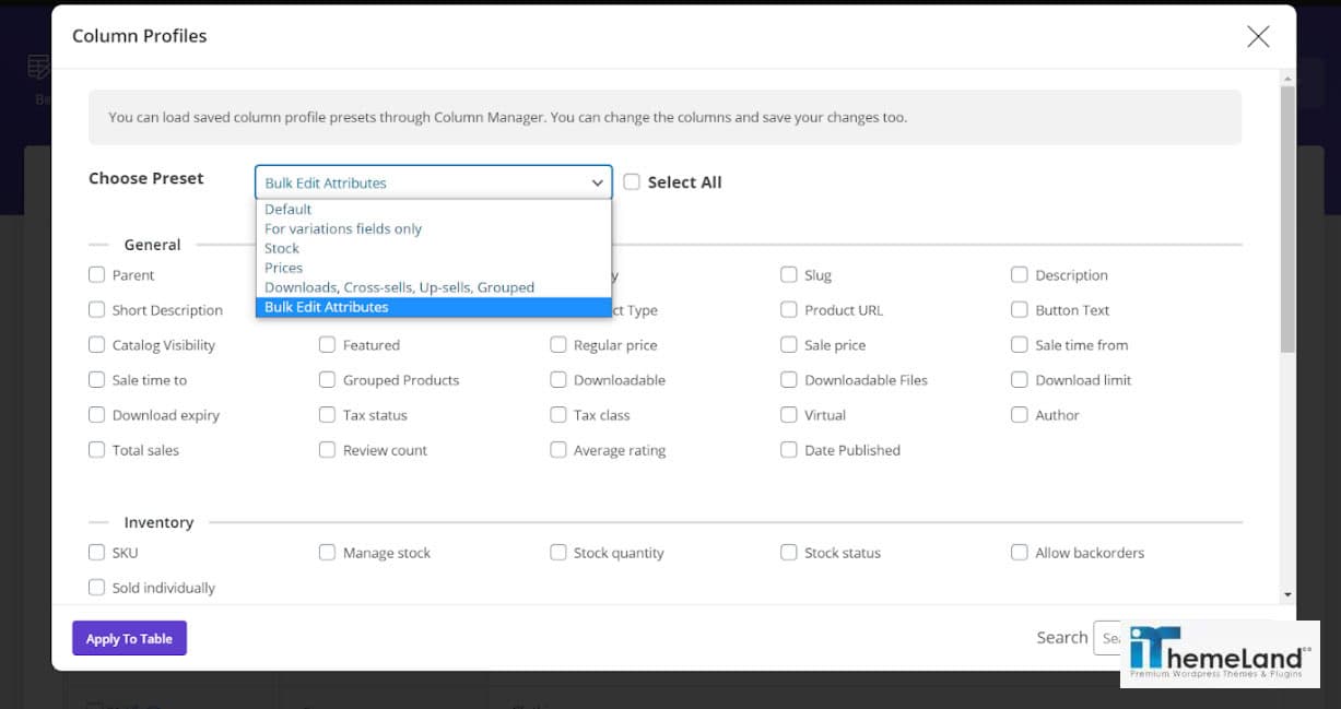 Step 2: Choose suitable columns