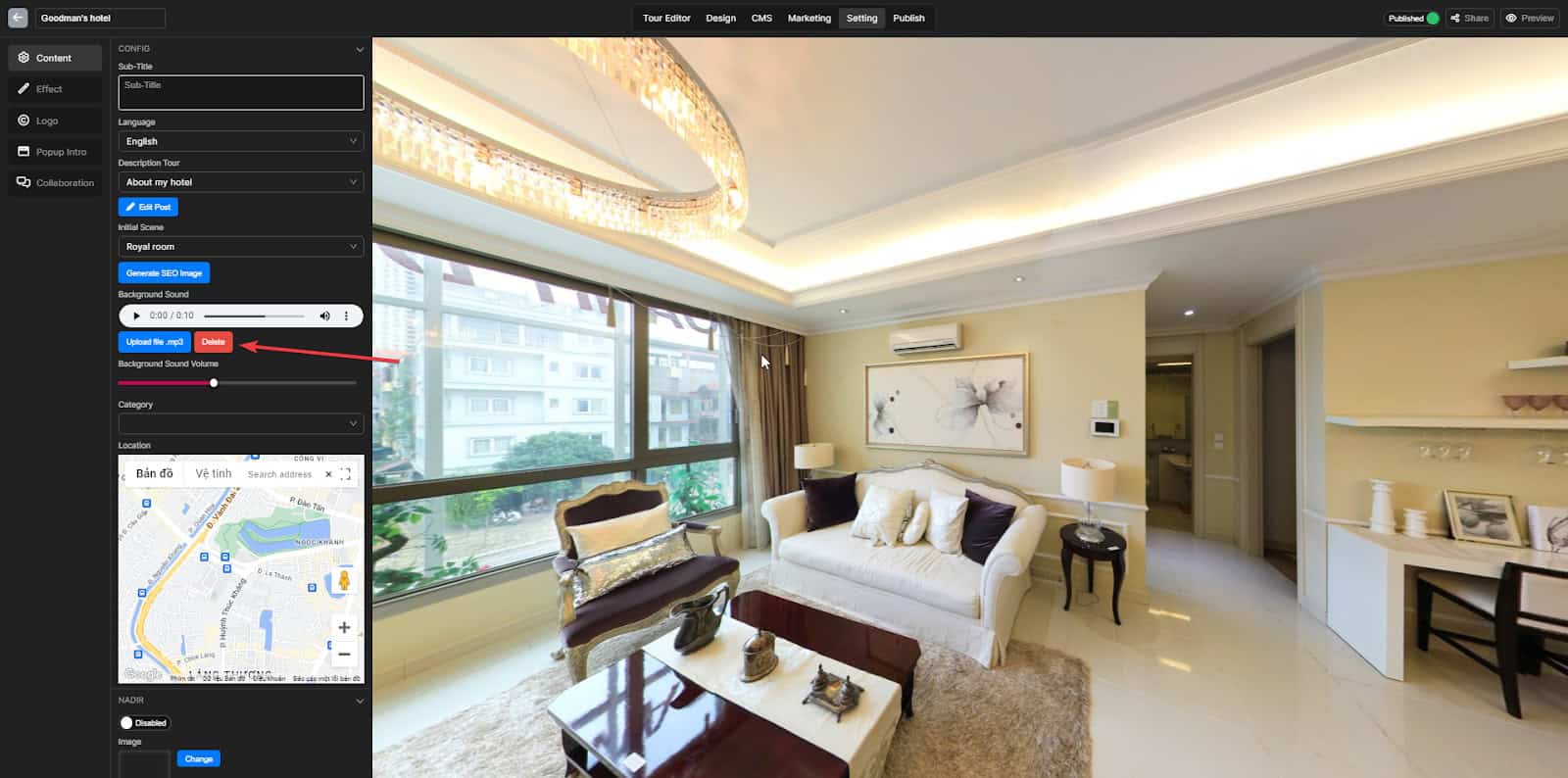 Add Background Sound to your virtual tour 6 Add Background Sound to your virtual tour