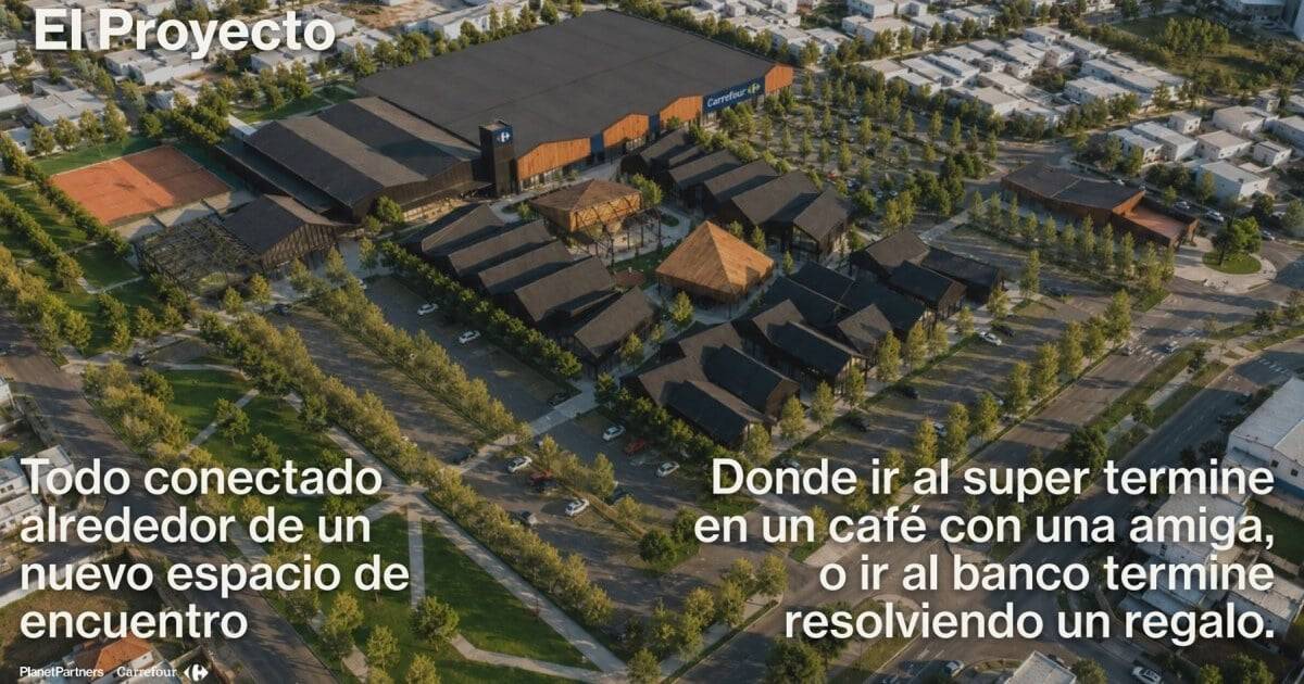 Ejecutivos y autoridades municipales durante la presentación del proyecto comercial en Cipolletti