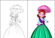 18 Planşe de Colorat Prințese cu Model. Desene de Colorat pentru Copii Mici Planse de Colorat Printese cu Model gokid