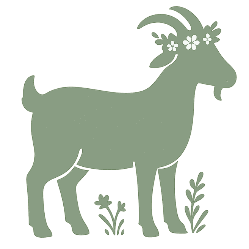 goat with flowers