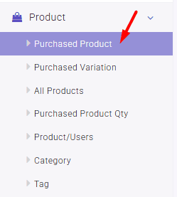 click to open purchased products report