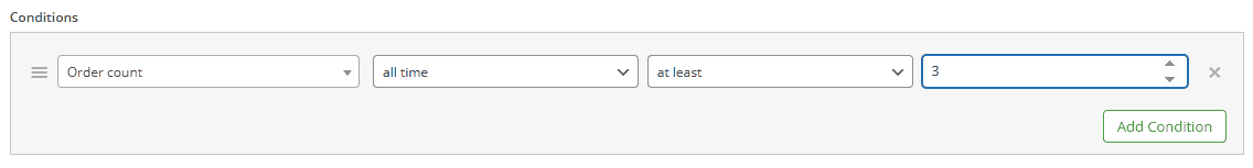 Gift offer rule for loyal customer based their orders count