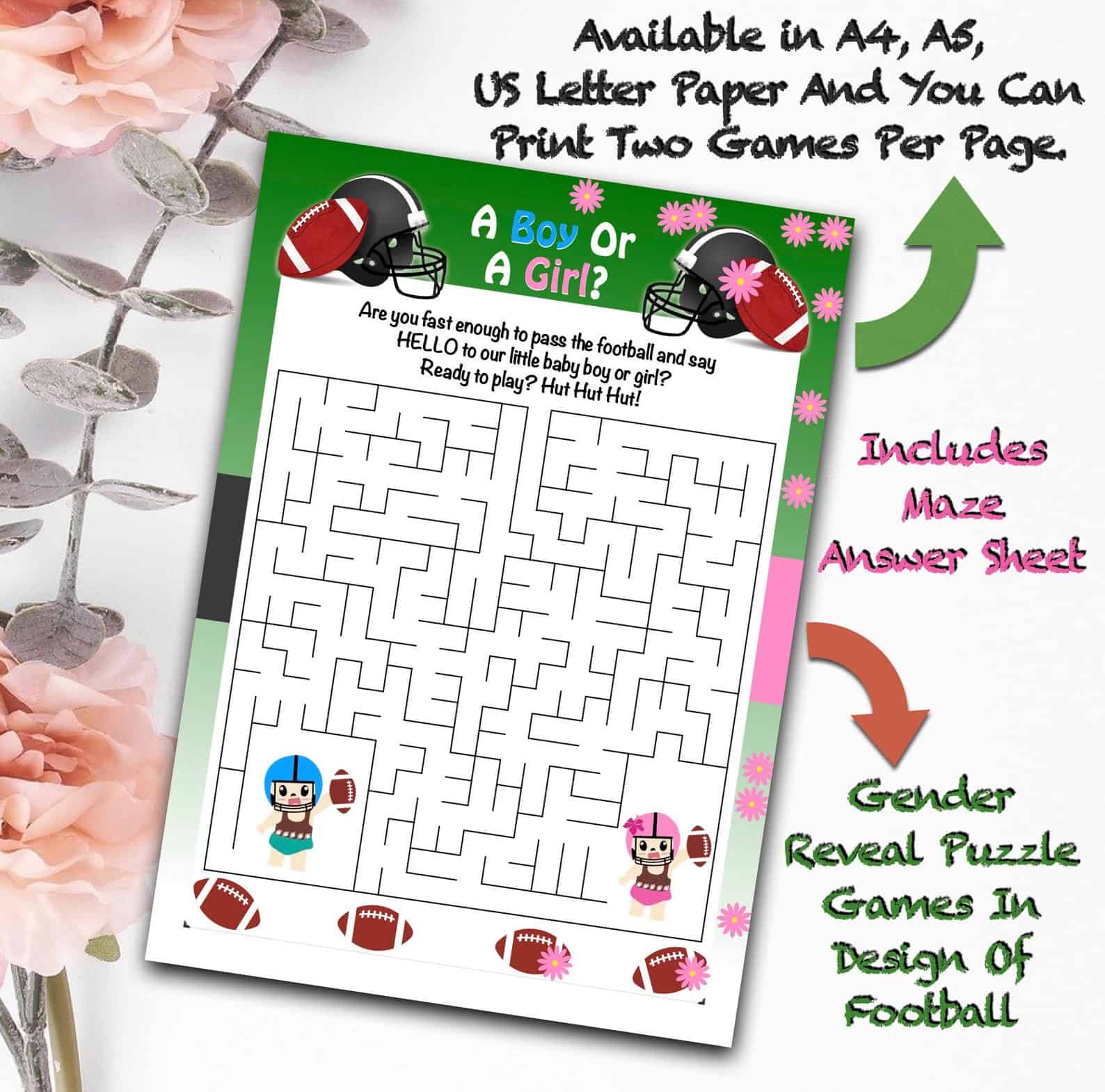 Football Baby Shower Game For Gender Reveal Football Baby Shower Game For Gender Reveal