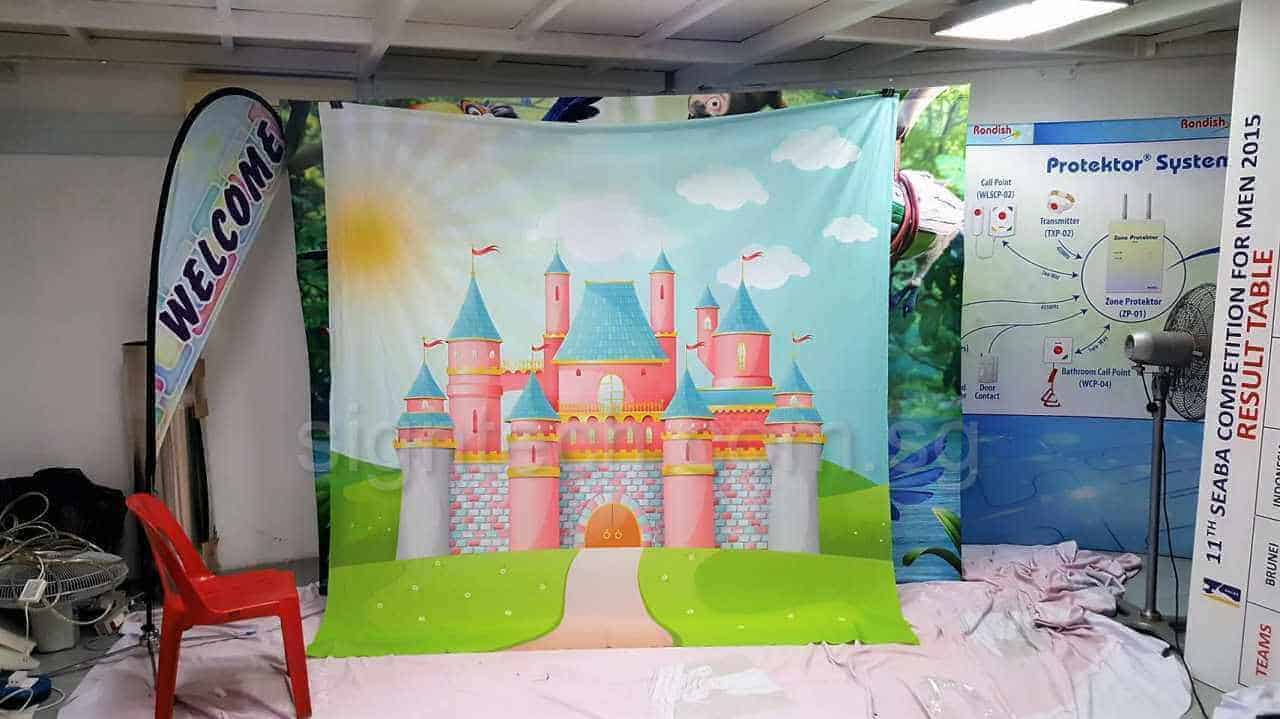 Fabric backdrop printing