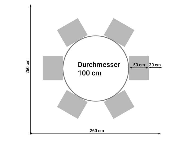 Stellfläche runder Esstisch