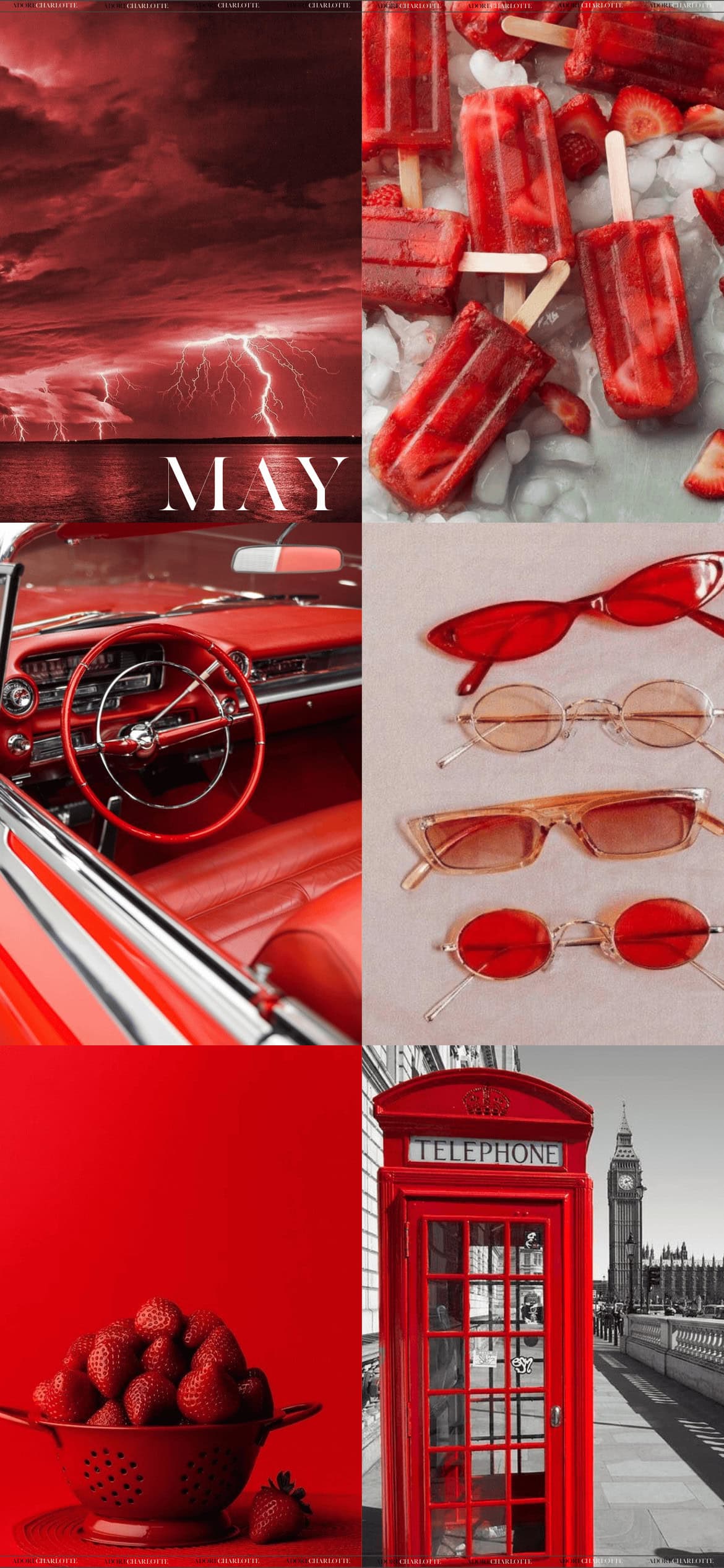 Aesthetic Red May 2024 Phone Wallpaper