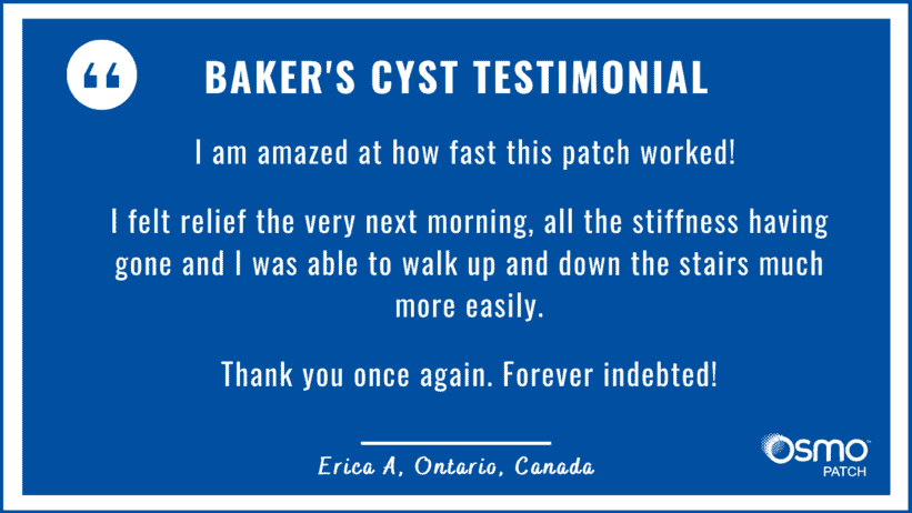OSMO Patch review for Baker's Cyst treatment.