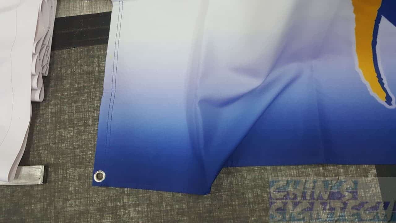 Double stitching on flag